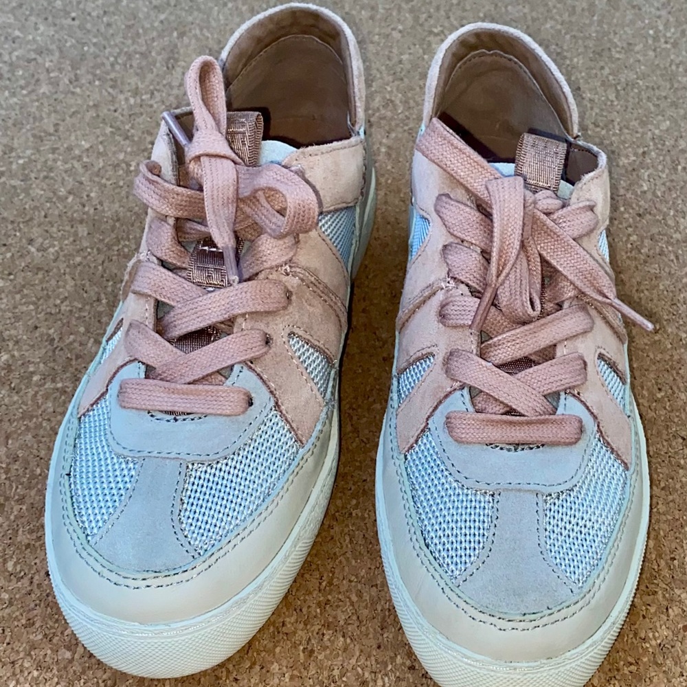 Frye Pale Blush Overlay Low Lace Sneakers